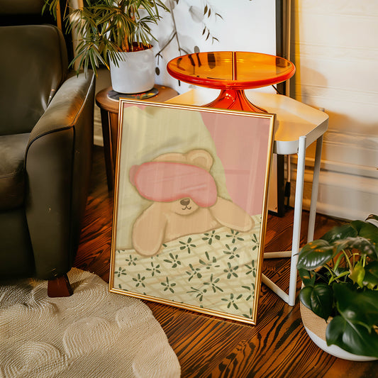 Sleepy Teddy Bear Print