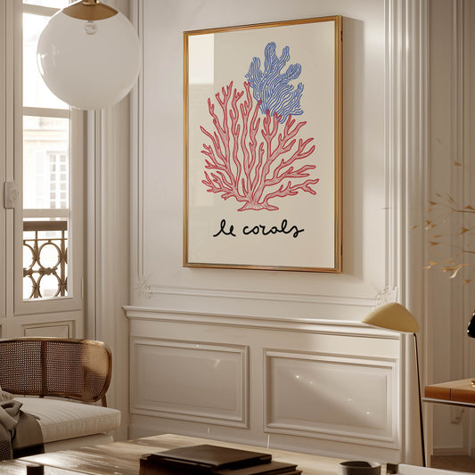 Le Corals Coastal Typography Print