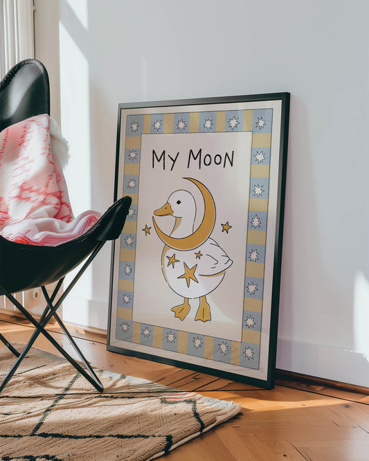 My Moon Duck Nursery Print