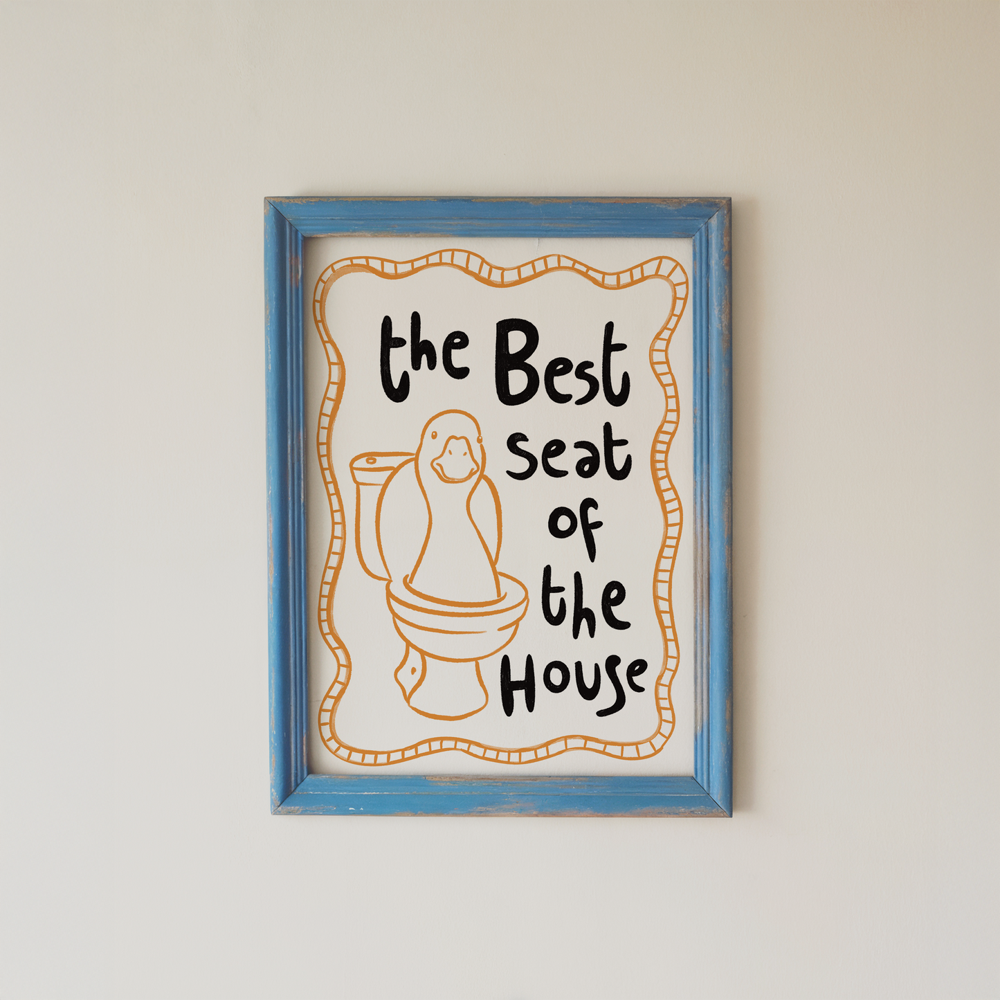 Funny Bathroom Wall Art Print Best Seat Of The House Duck