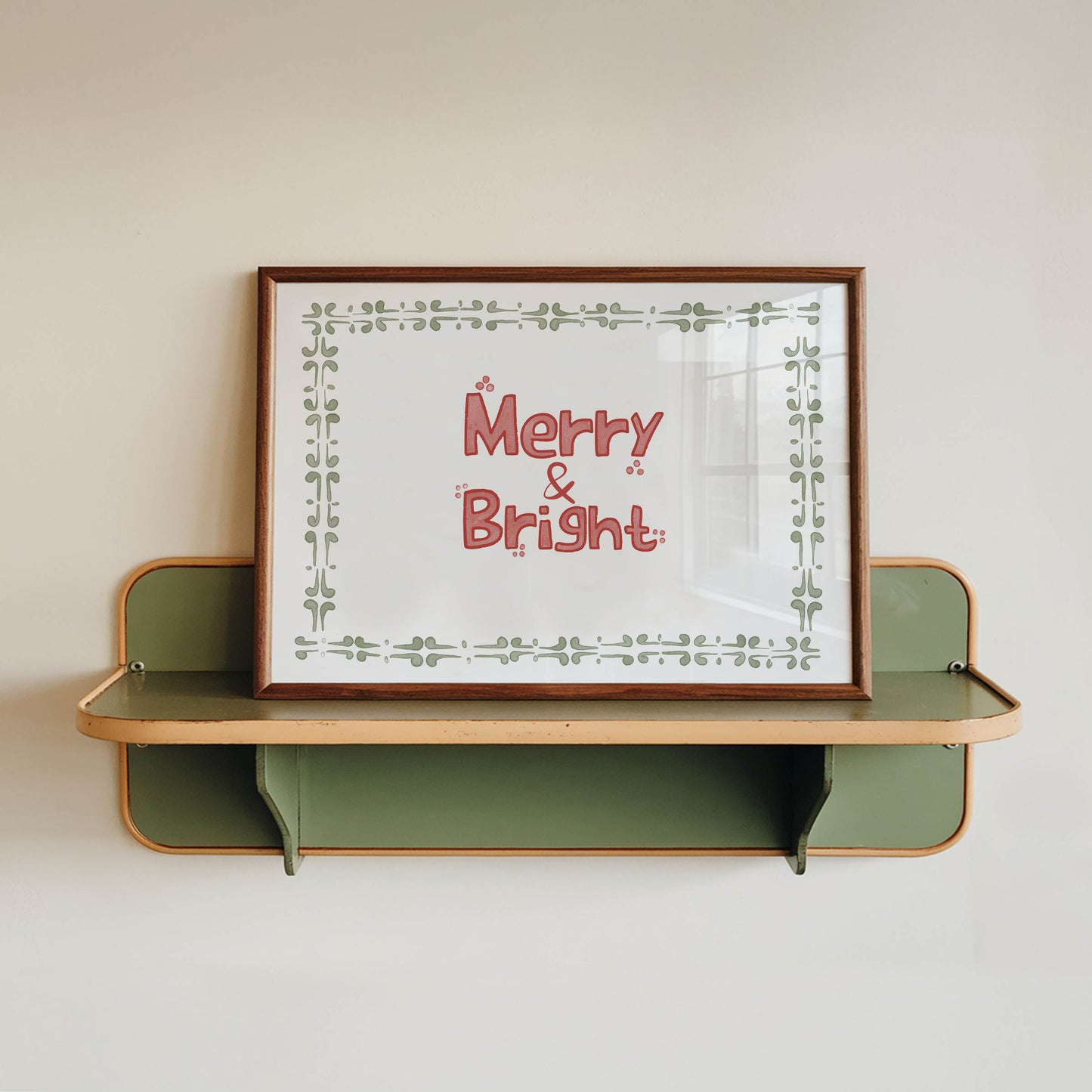 Merry & Bright Christmas Wall Art Print