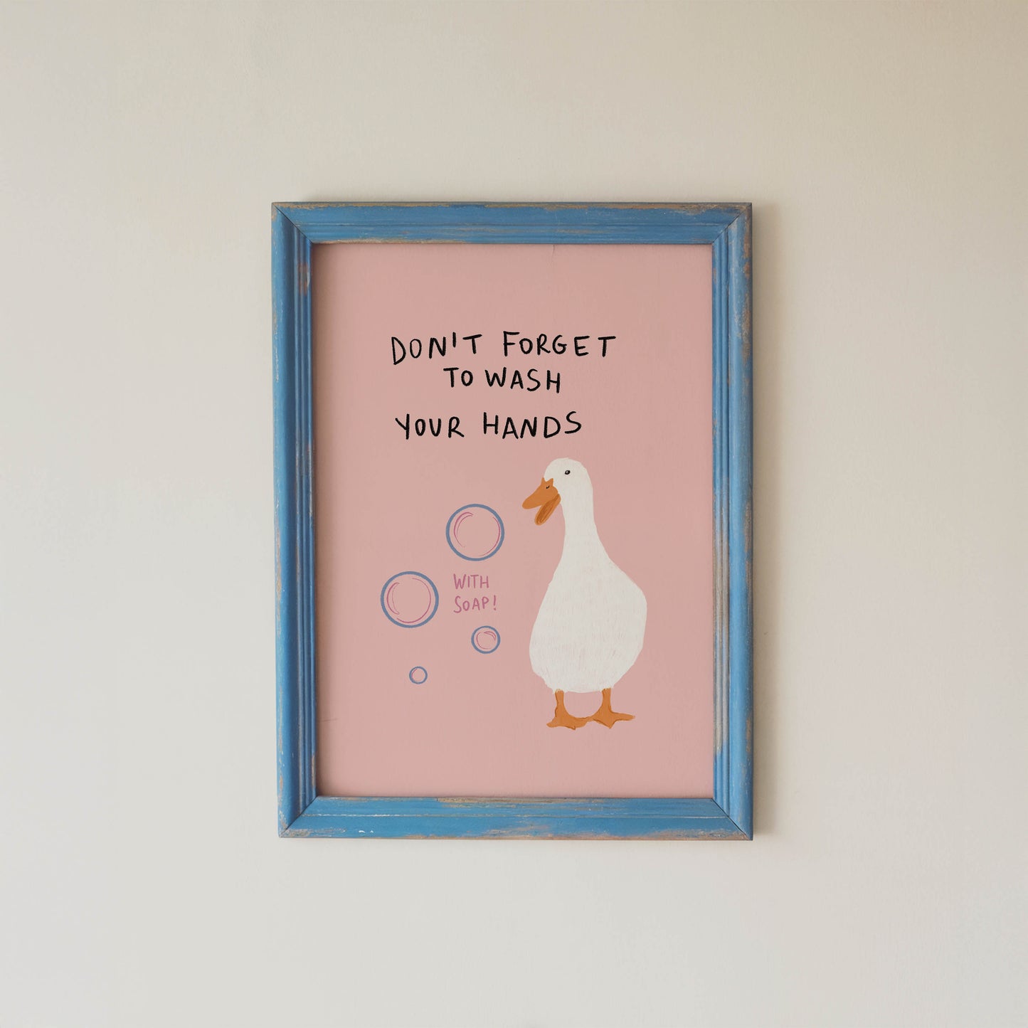 Duck Wash Your Hands Bathroom Print