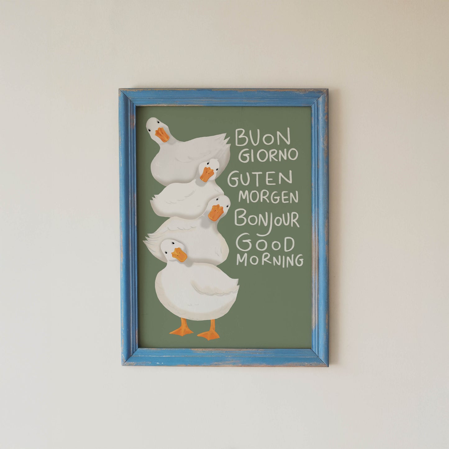 Good Morning Ducks Multilingual Print