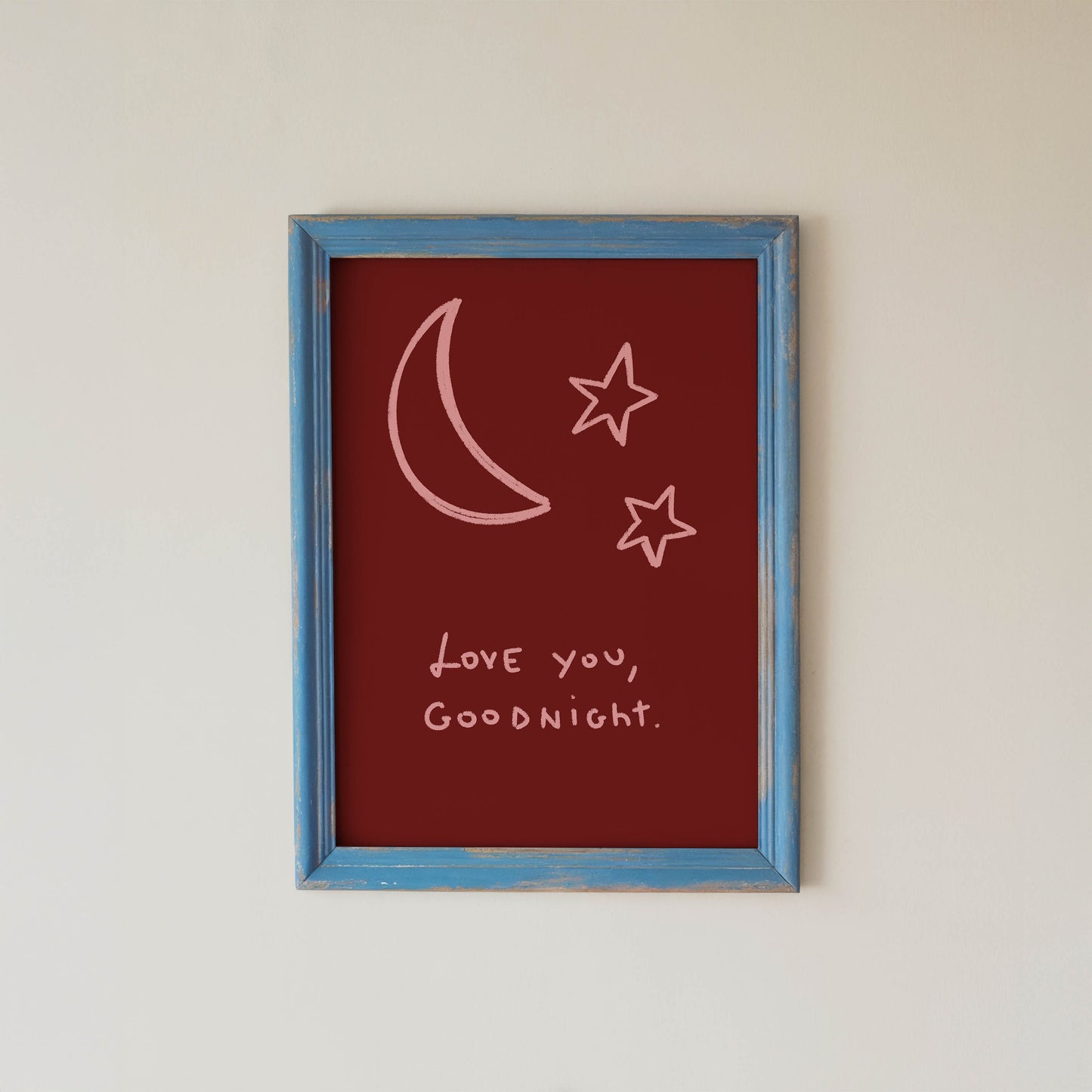 Love You, Goodnight Typography Print