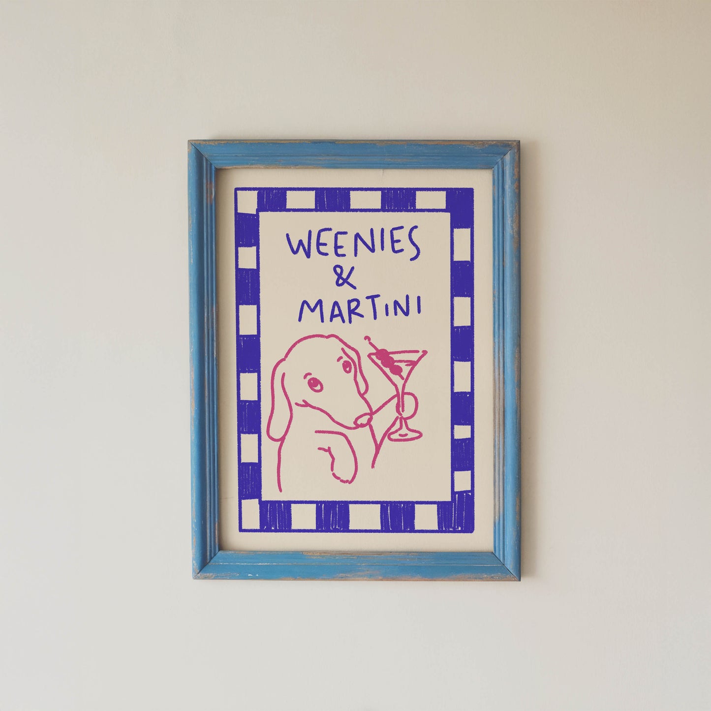 Weenies & Martinis Dachshund Quote Print