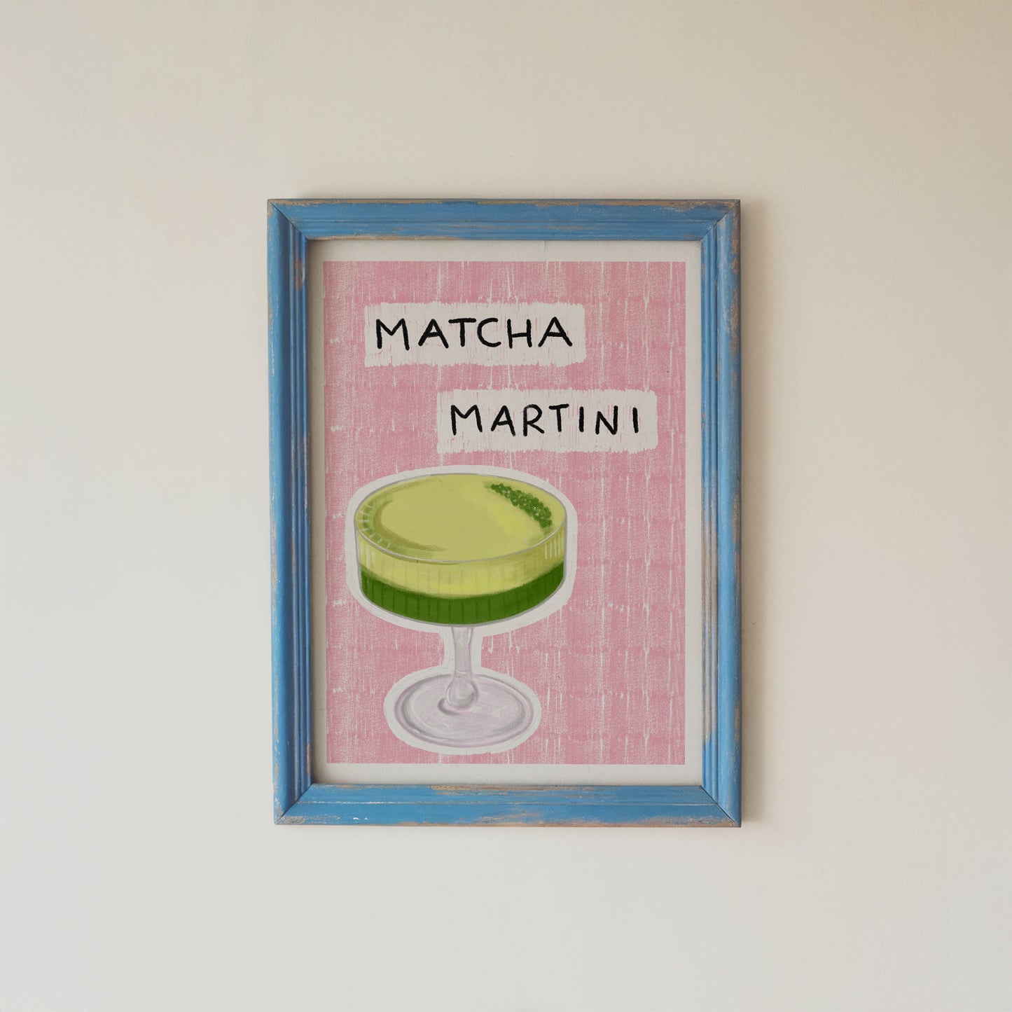 Matcha Martini Pink Kitchen Print