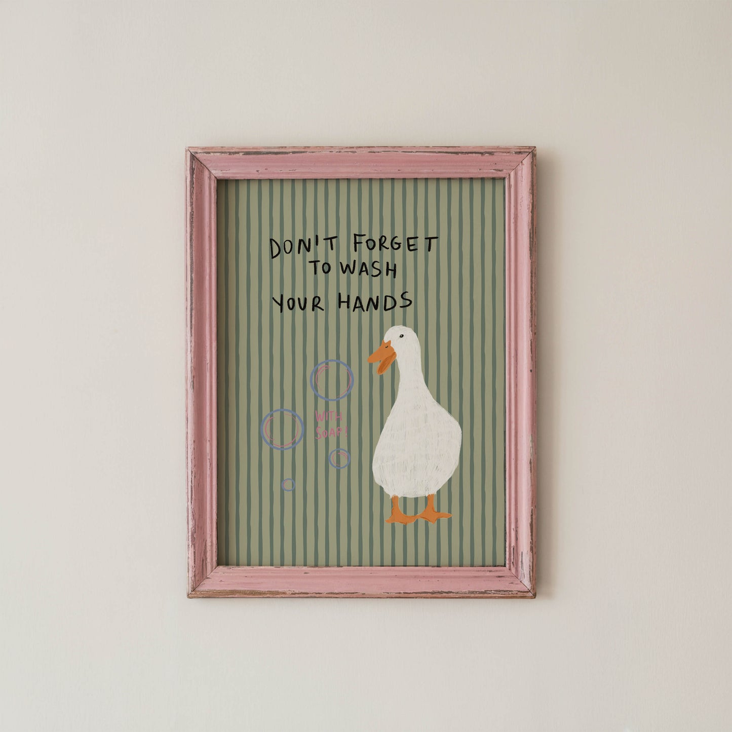 Don’t Forget to Wash Your Hands Duck Print