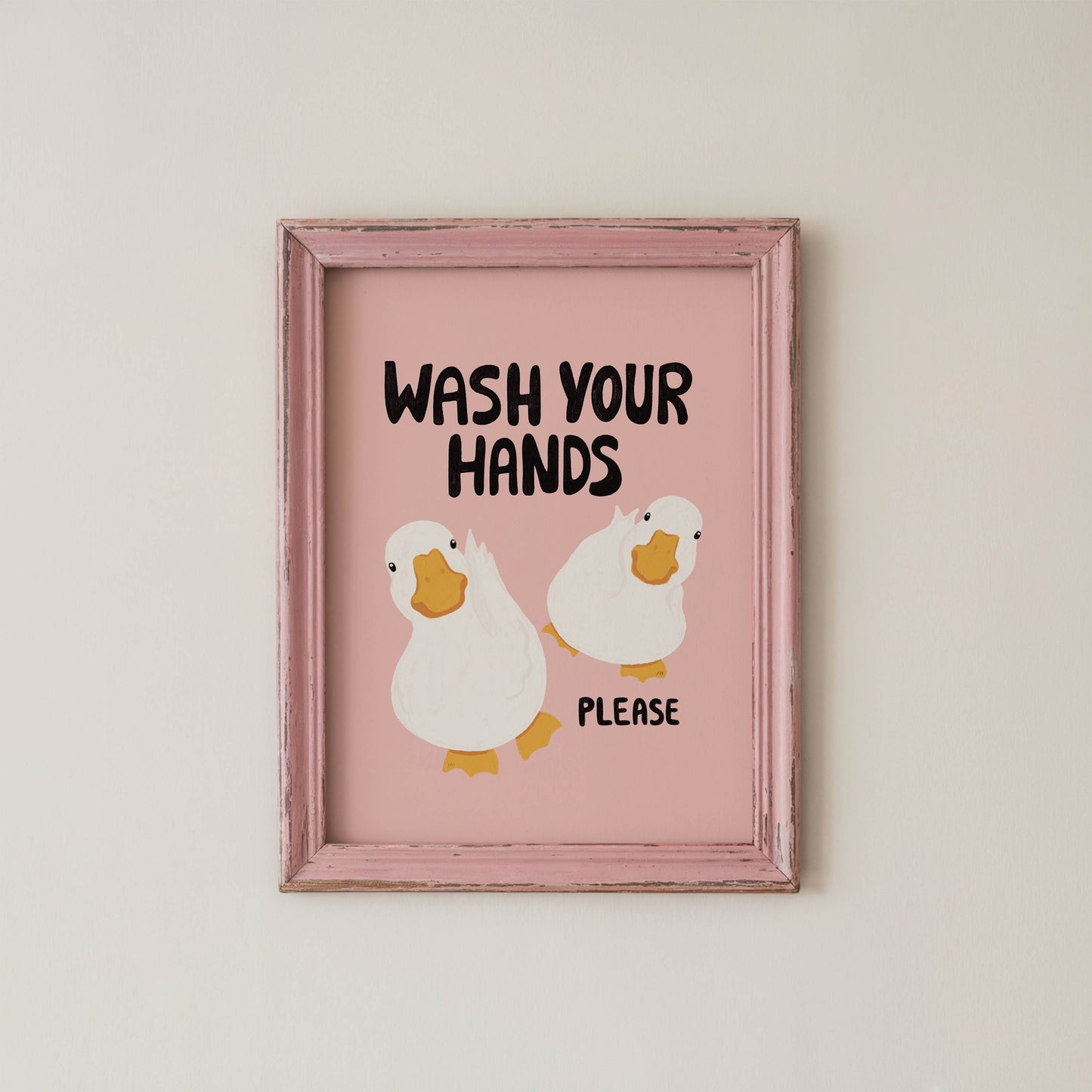Wash Your Hands Duck Bathroom Print