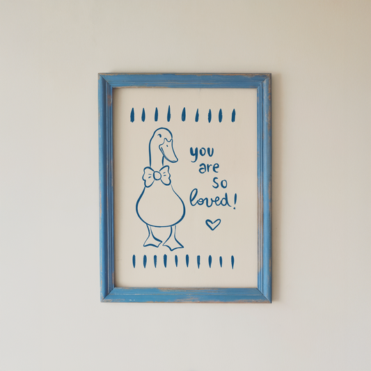 Duck Nursery Wall Art Print You Are So Loved Quote
