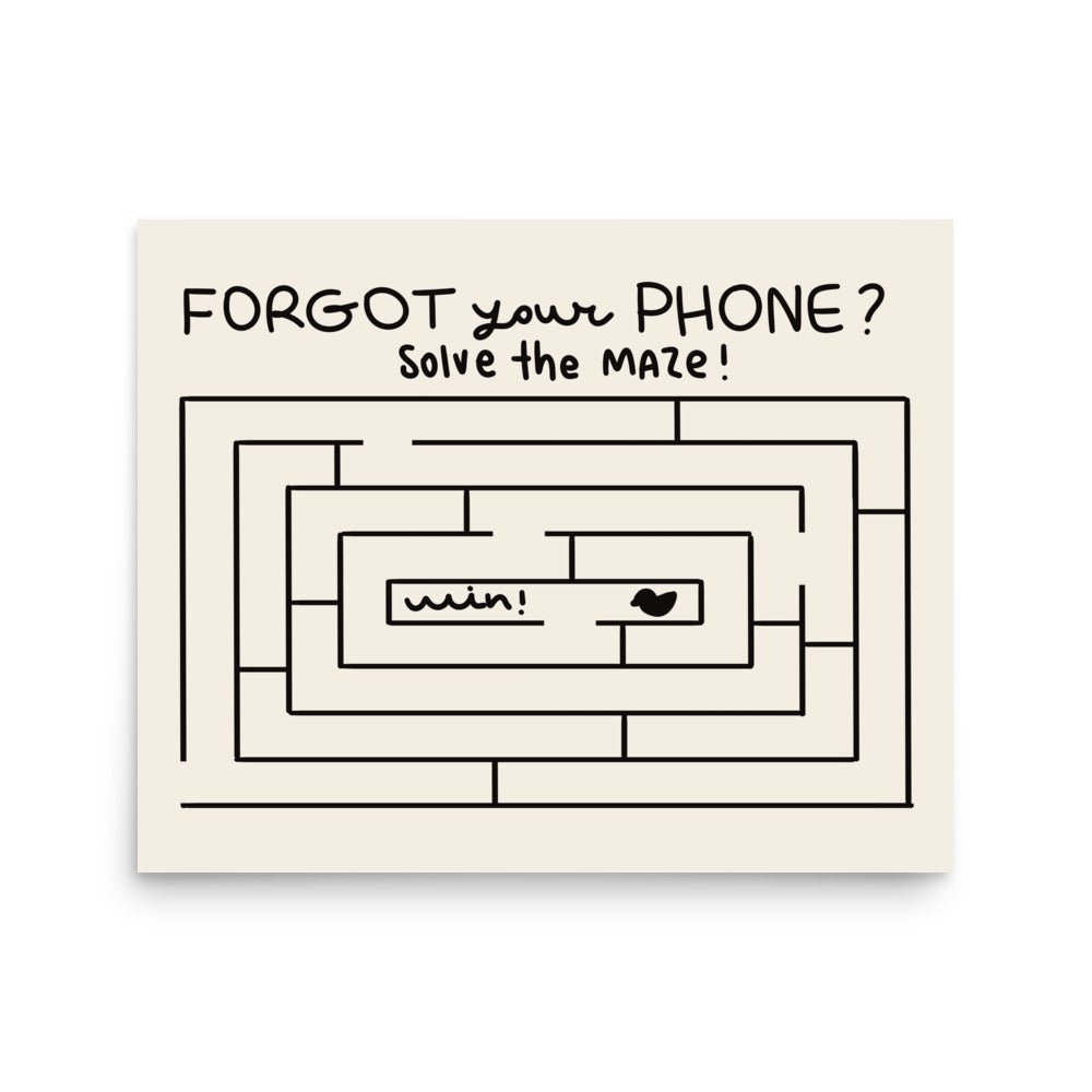 Funny Maze Bathroom Poster 16″×20″