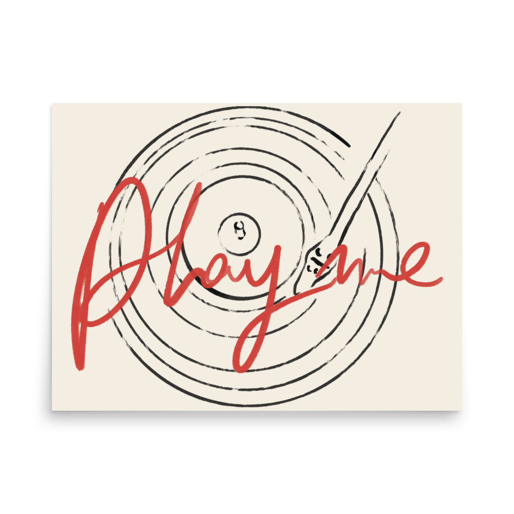Vinyl Record Wall Art Play Me Modern Music Decor 18″×24″