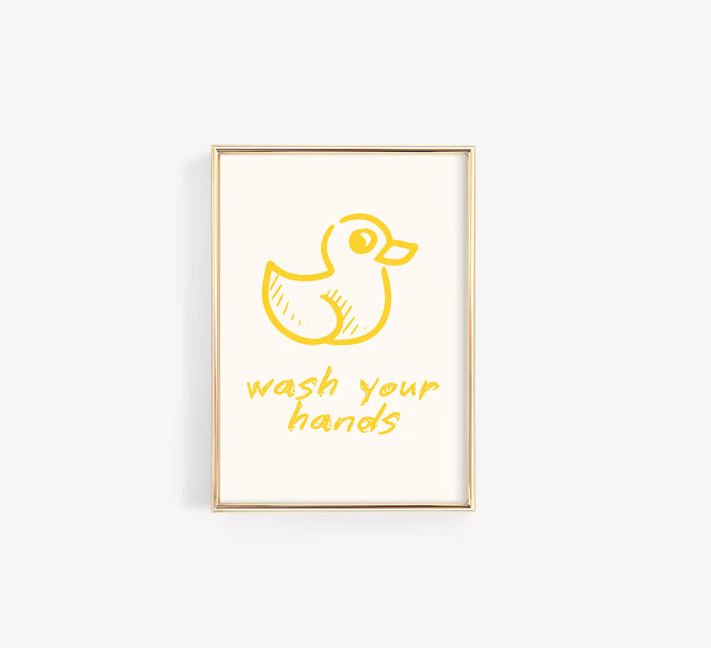 Wash Your Hands Poster – Funny Duck Bathroom Wall Art