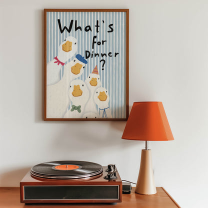 What's for Dinner? Funny Duck Kitchen Print