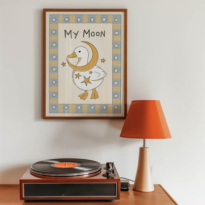 My Moon Duck Nursery Print