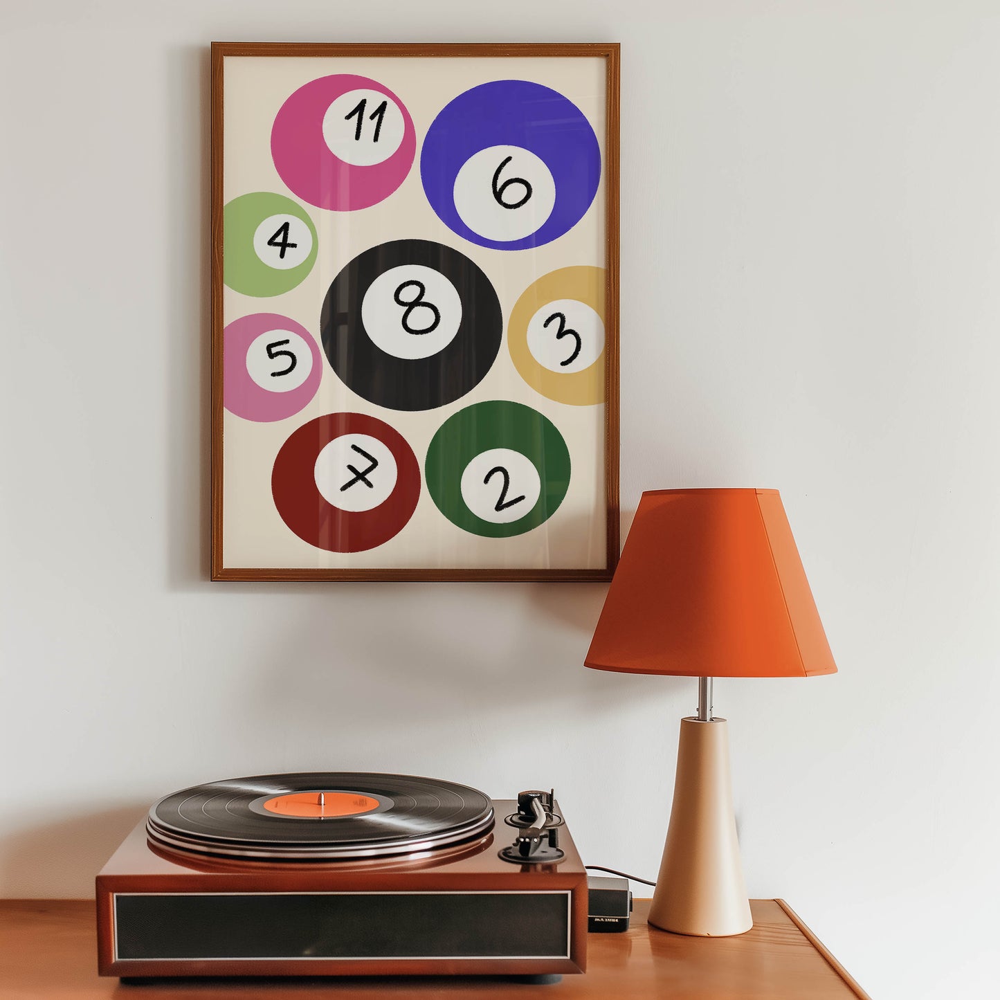 Retro Pool Ball Numbers Print