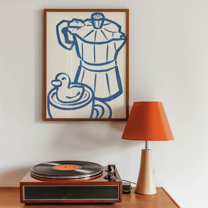 Moka Pot Duck Kitchen Print