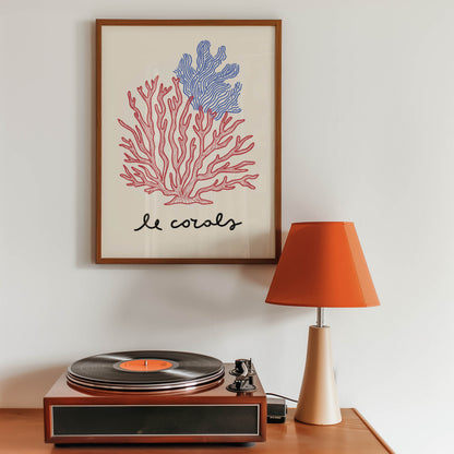 Le Corals Coastal Typography Print