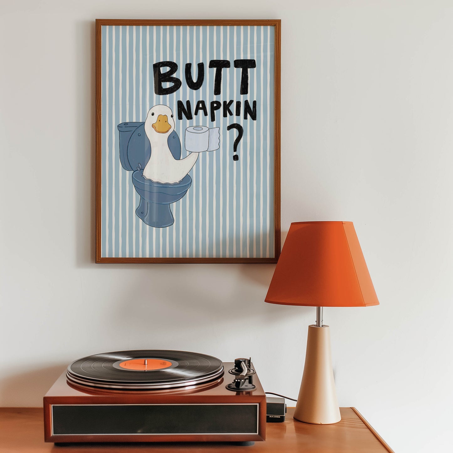 Butt Napkin Duck Bathroom Print