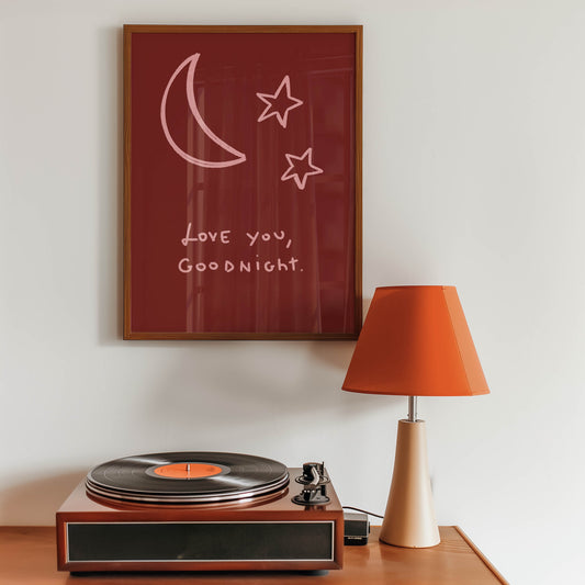 Love You, Goodnight Typography Print