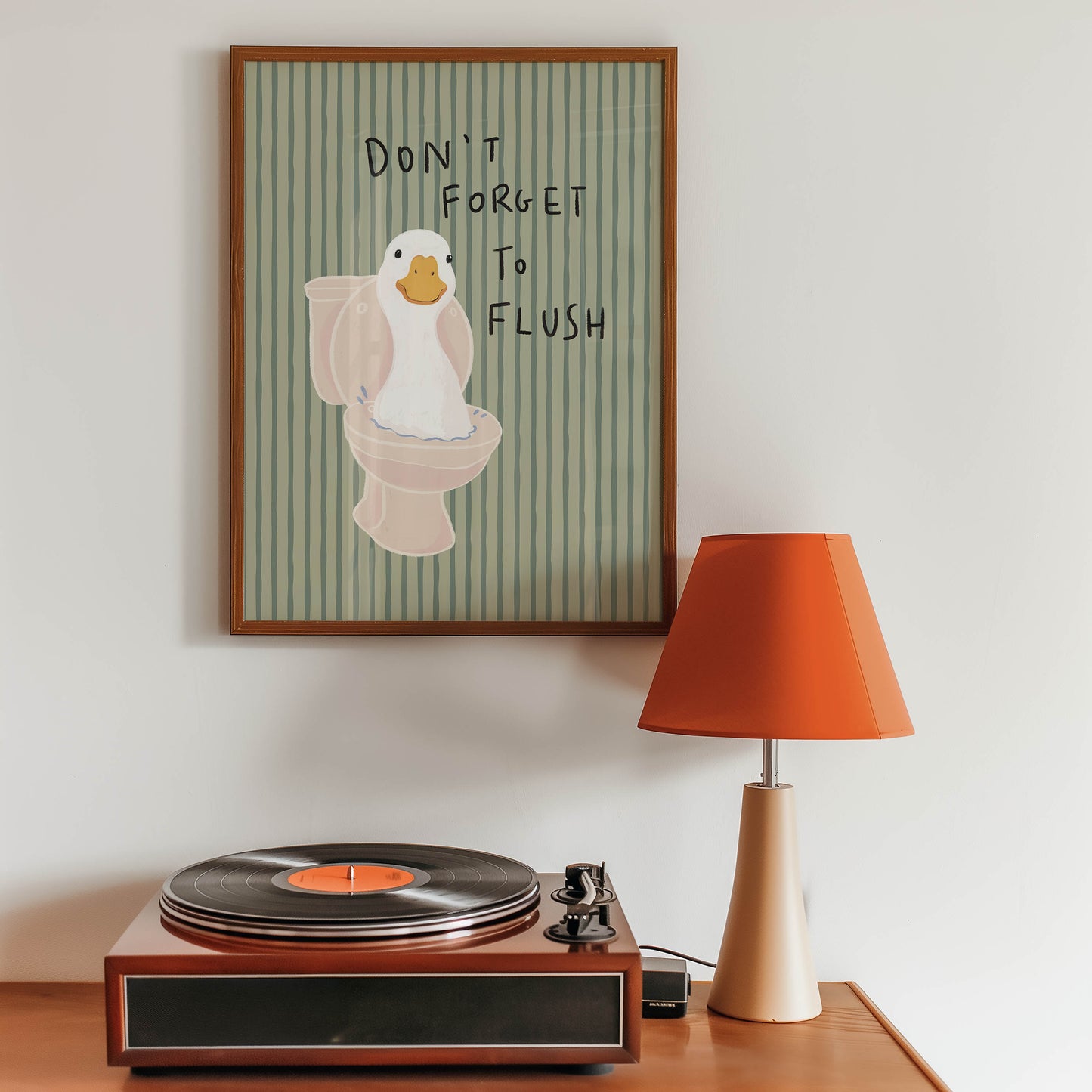 Duck Toilet Flush Bathroom Print