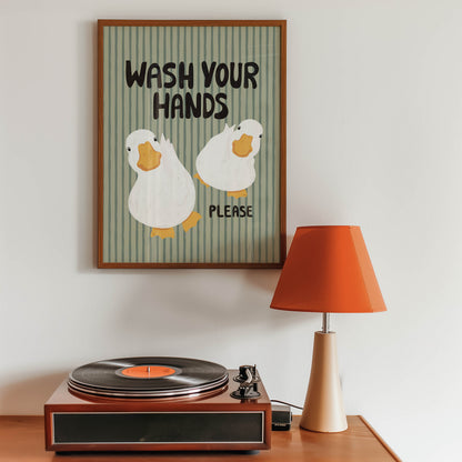 Wash Your Hands Duck Bathroom Print