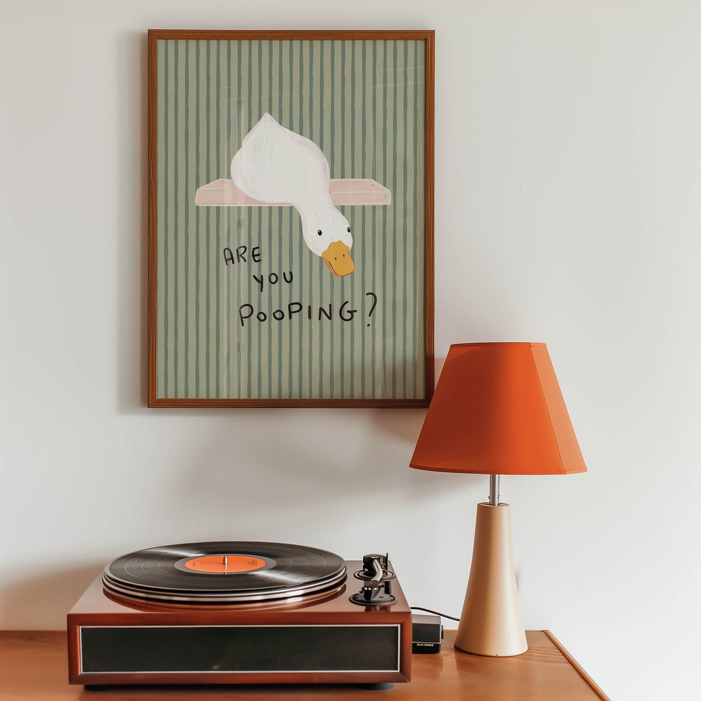 Are You Pooping? Funny Duck Bathroom Print