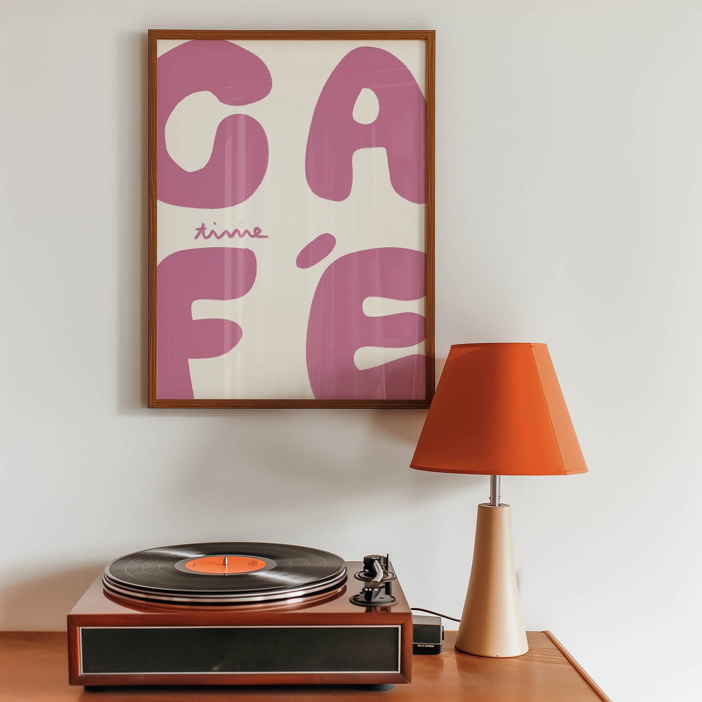 Café Time Pink Typography Print