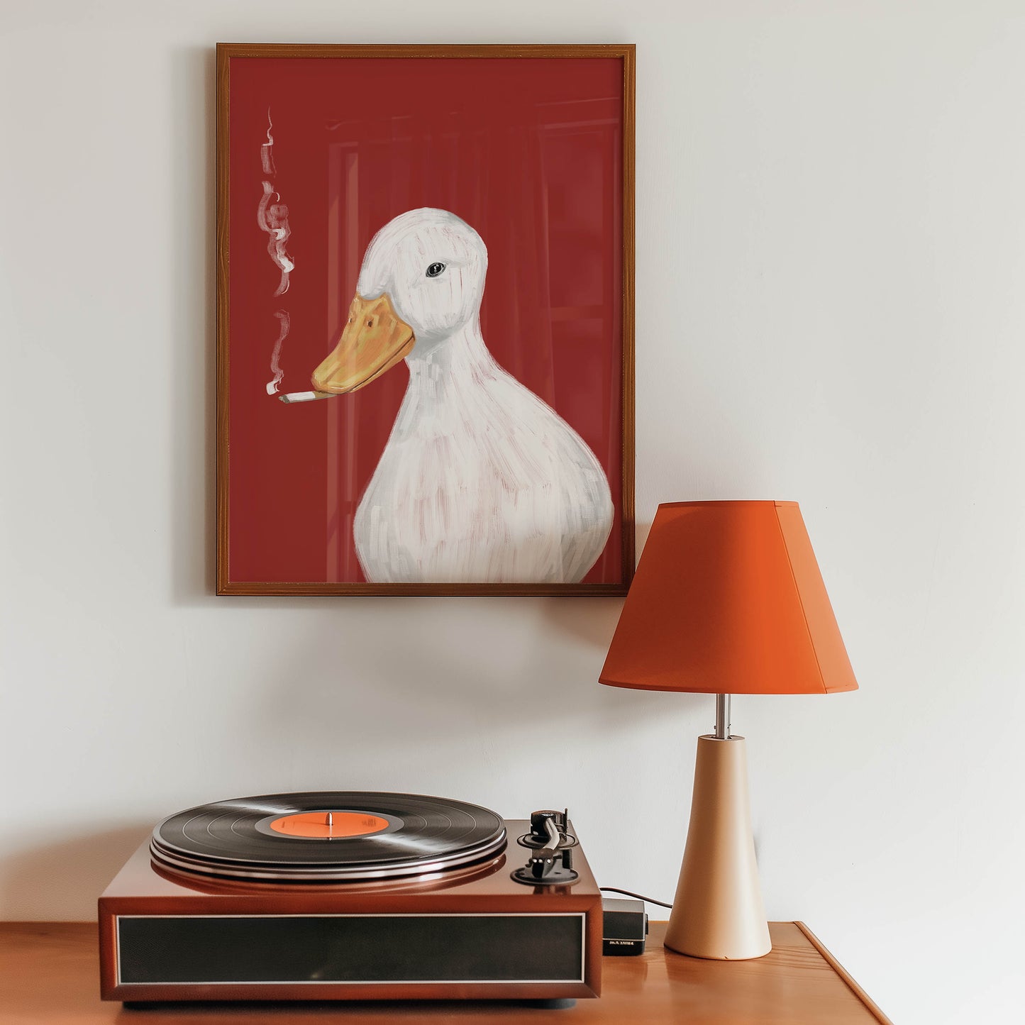 Smoking Duck Art Print