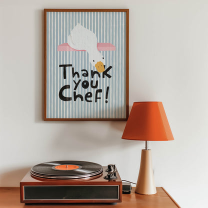 Thank You Chef Goose Kitchen Wall Art