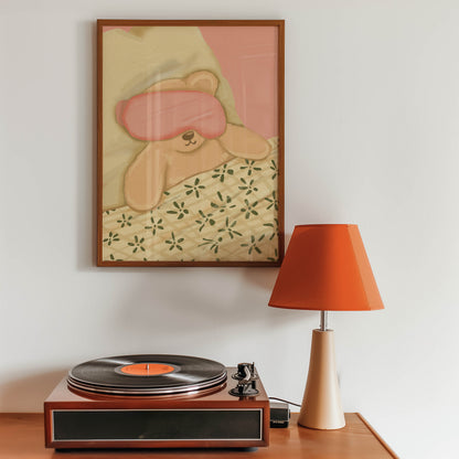 Sleepy Teddy Bear Print