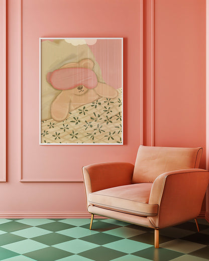 Sleepy Teddy Bear Print
