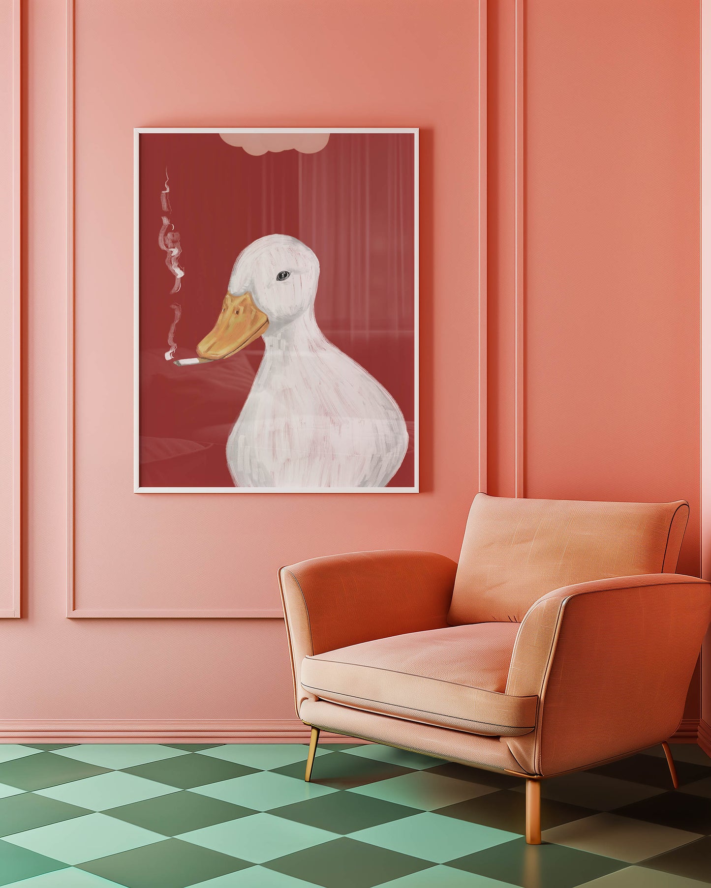 Smoking Duck Art Print