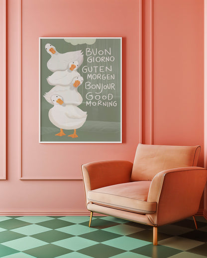Good Morning Ducks Multilingual Print