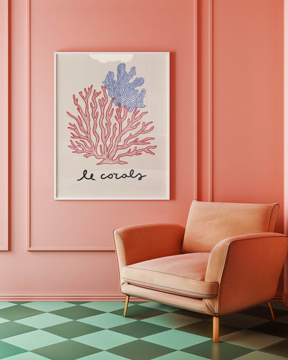 Le Corals Coastal Typography Print