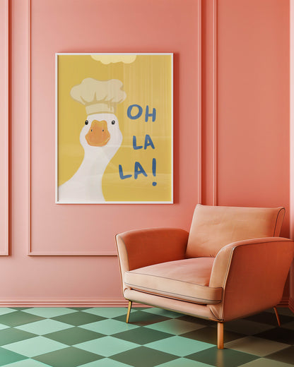 Oh La La Chef Goose Print