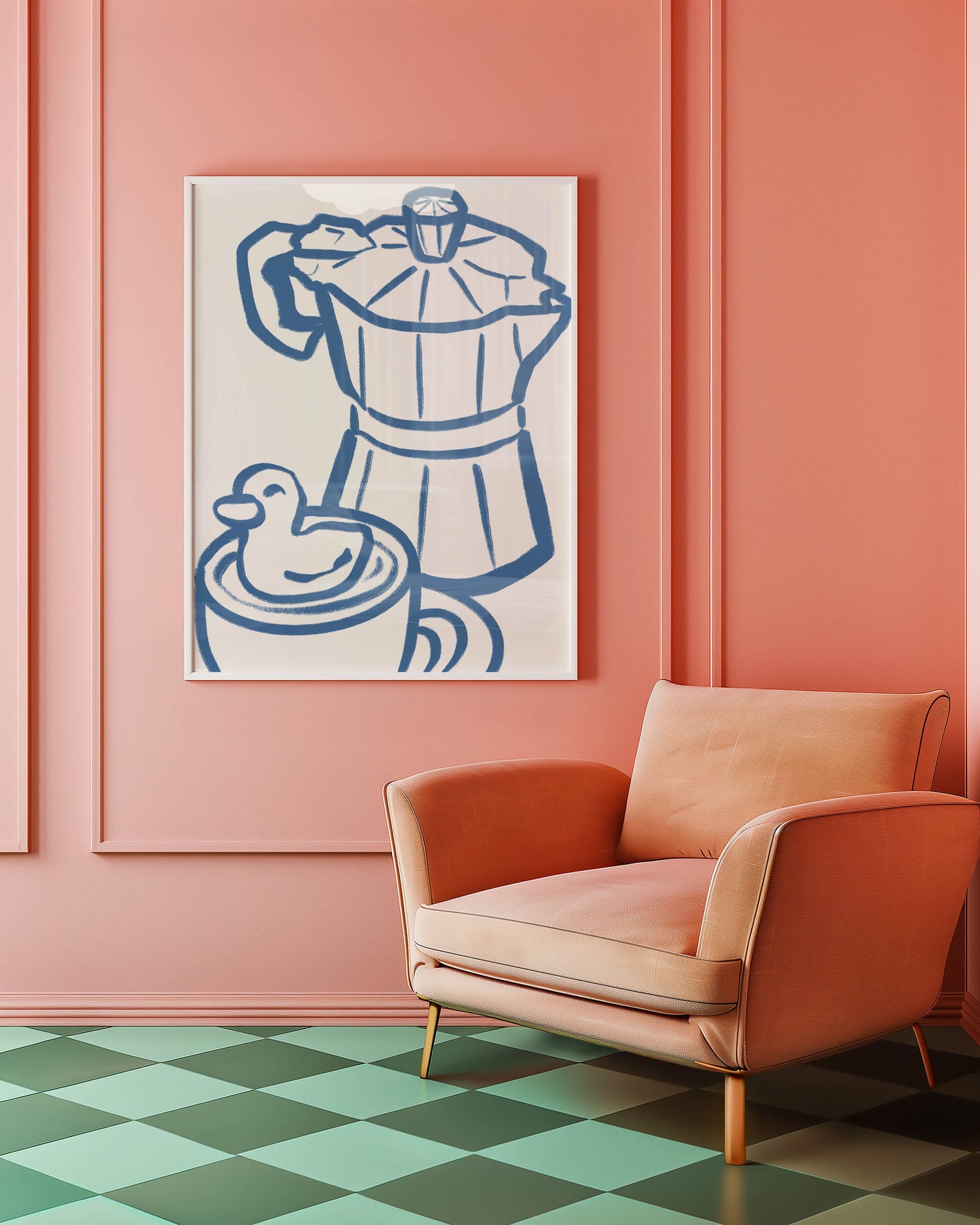 Moka Pot Duck Kitchen Print