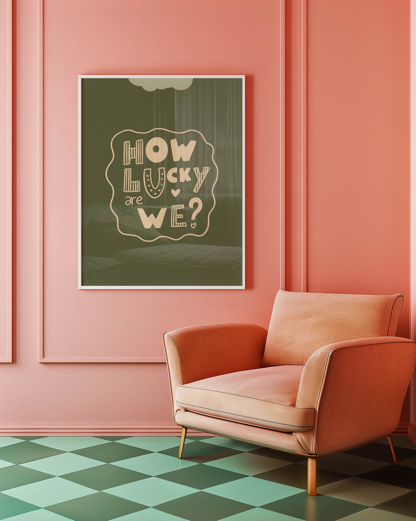 How Lucky Are We? Playful Quote Print