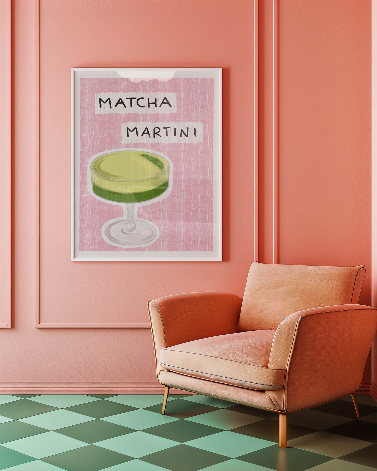 Matcha Martini Pink Kitchen Print