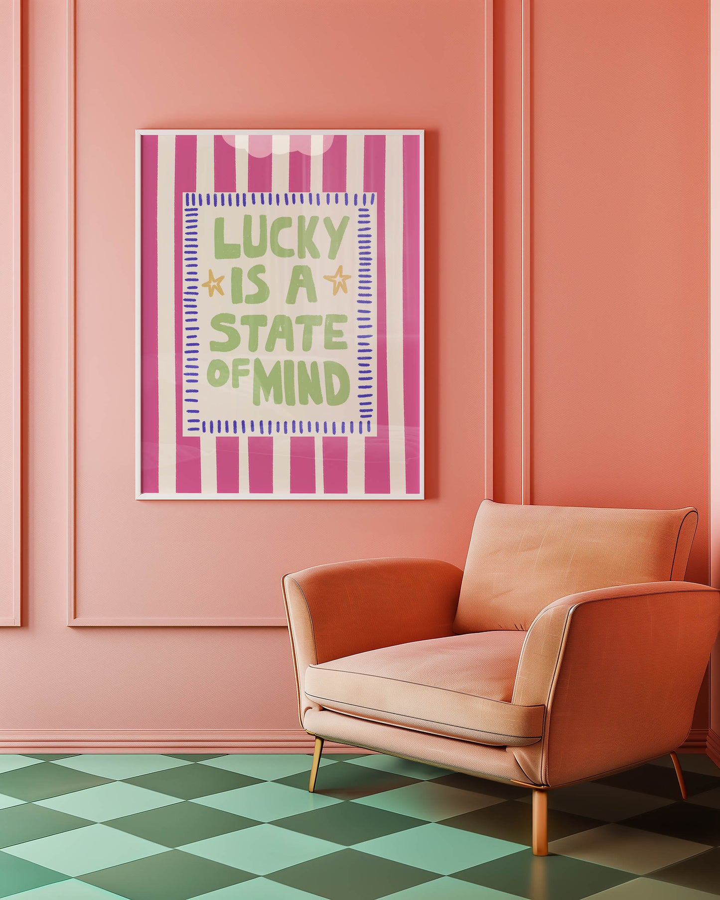 Lucky Is a State of Mind Quote Print
