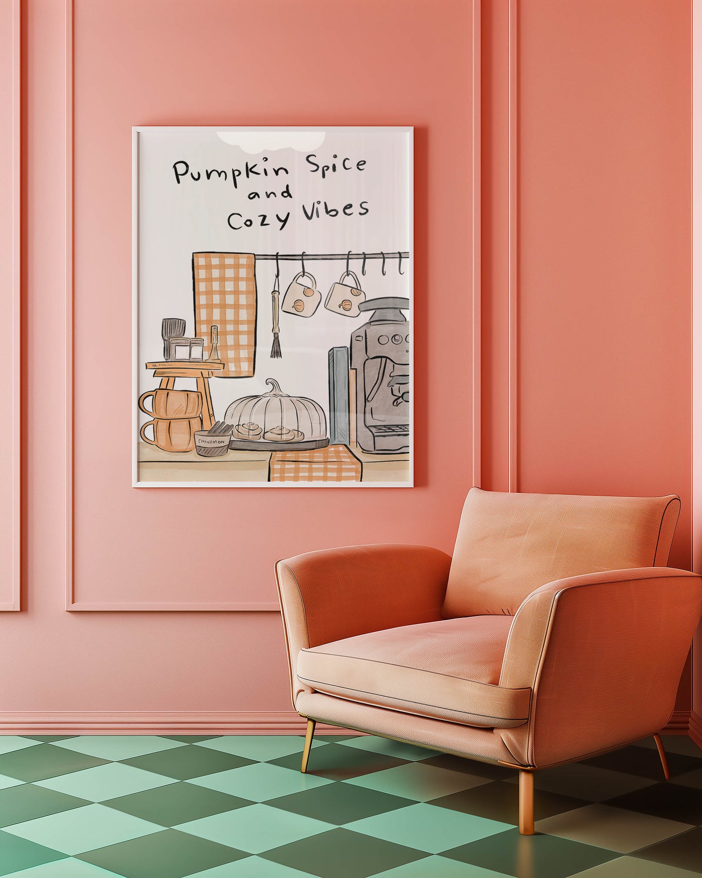 Pumpkin Spice & Cozy Vibes Kitchen Print