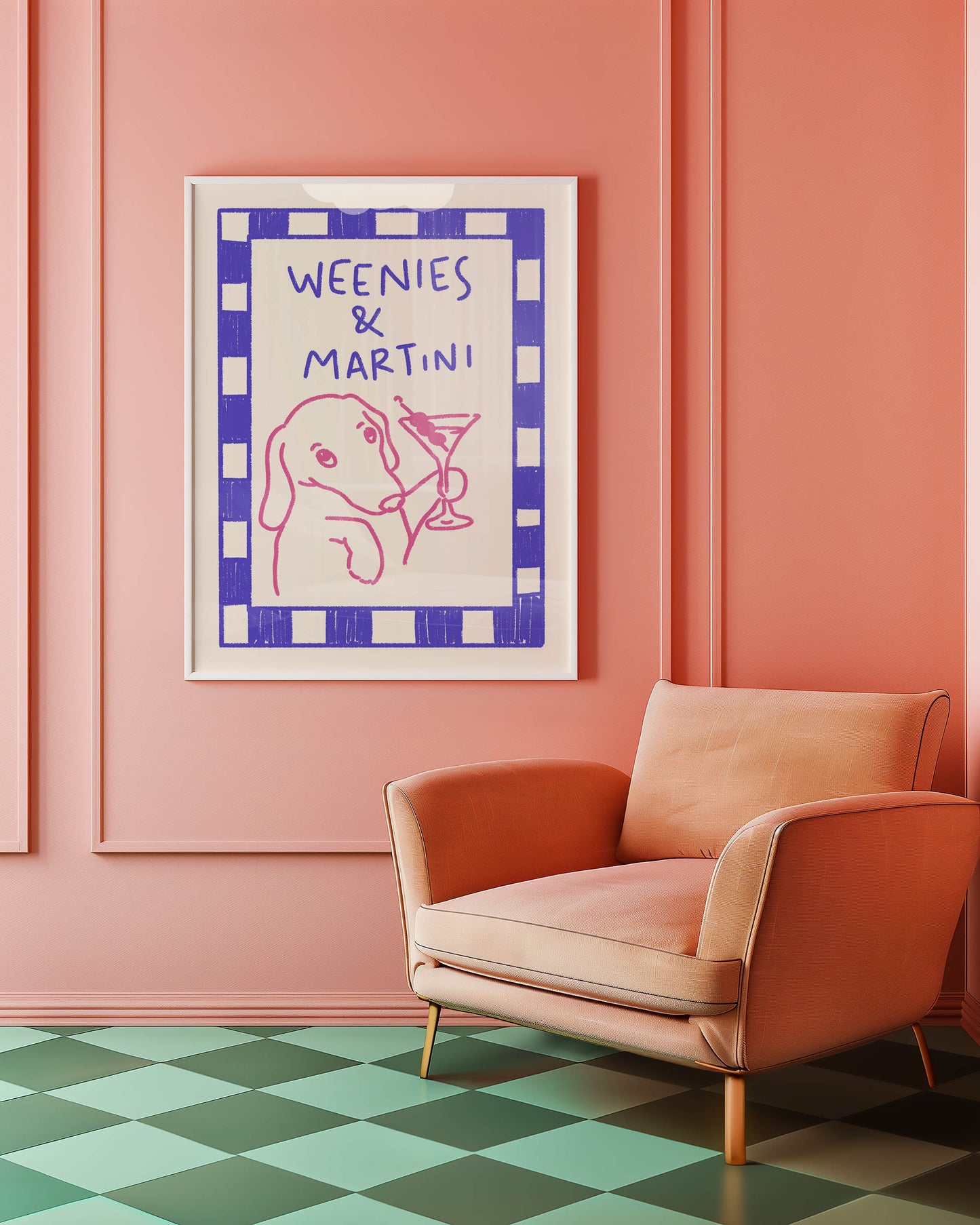 Weenies & Martinis Dachshund Quote Print