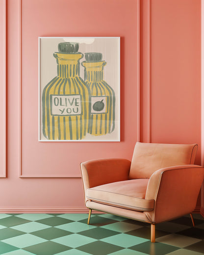 Olive You Kitchen Art Print