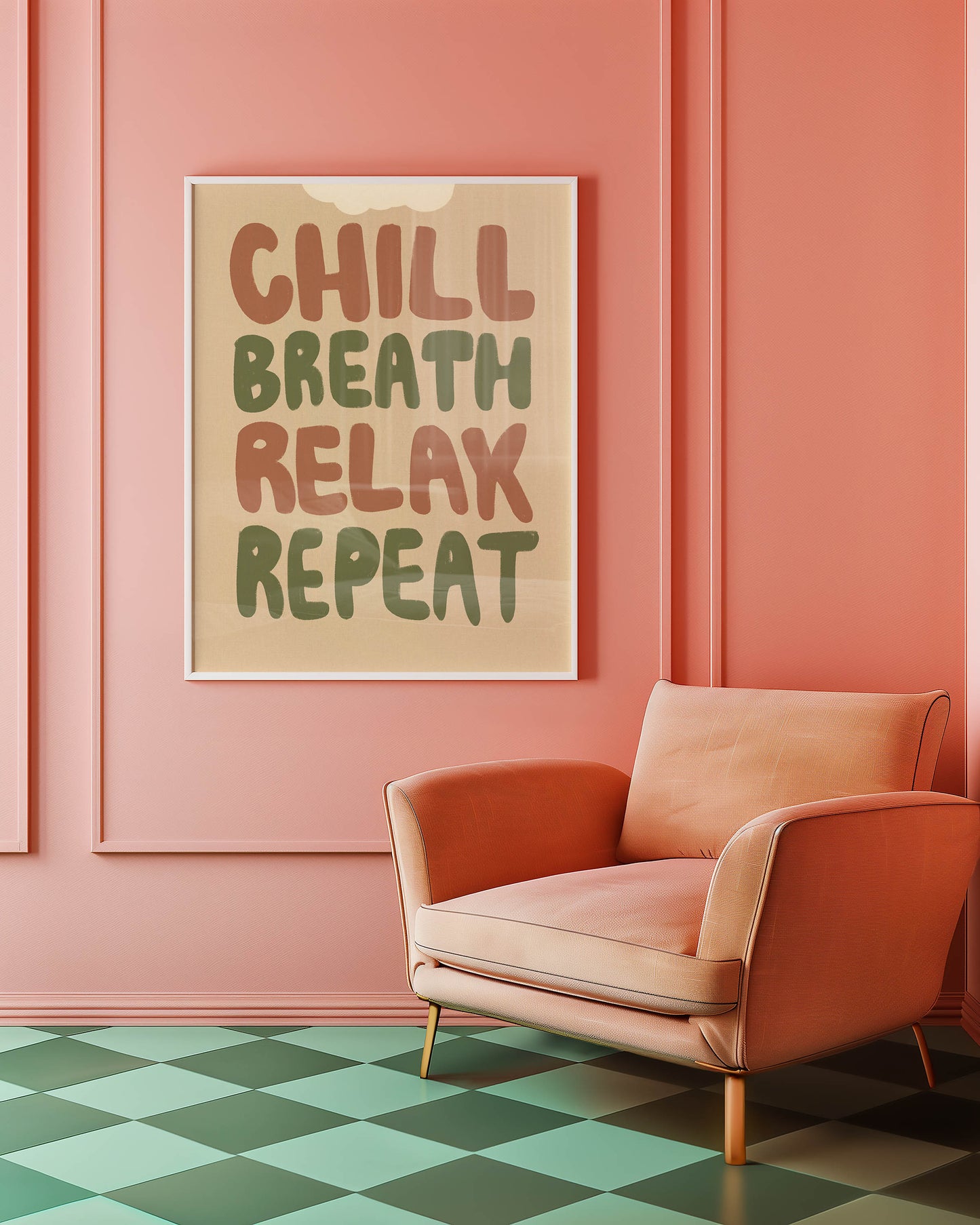 Chill Breathe Relax Repeat Typography Print