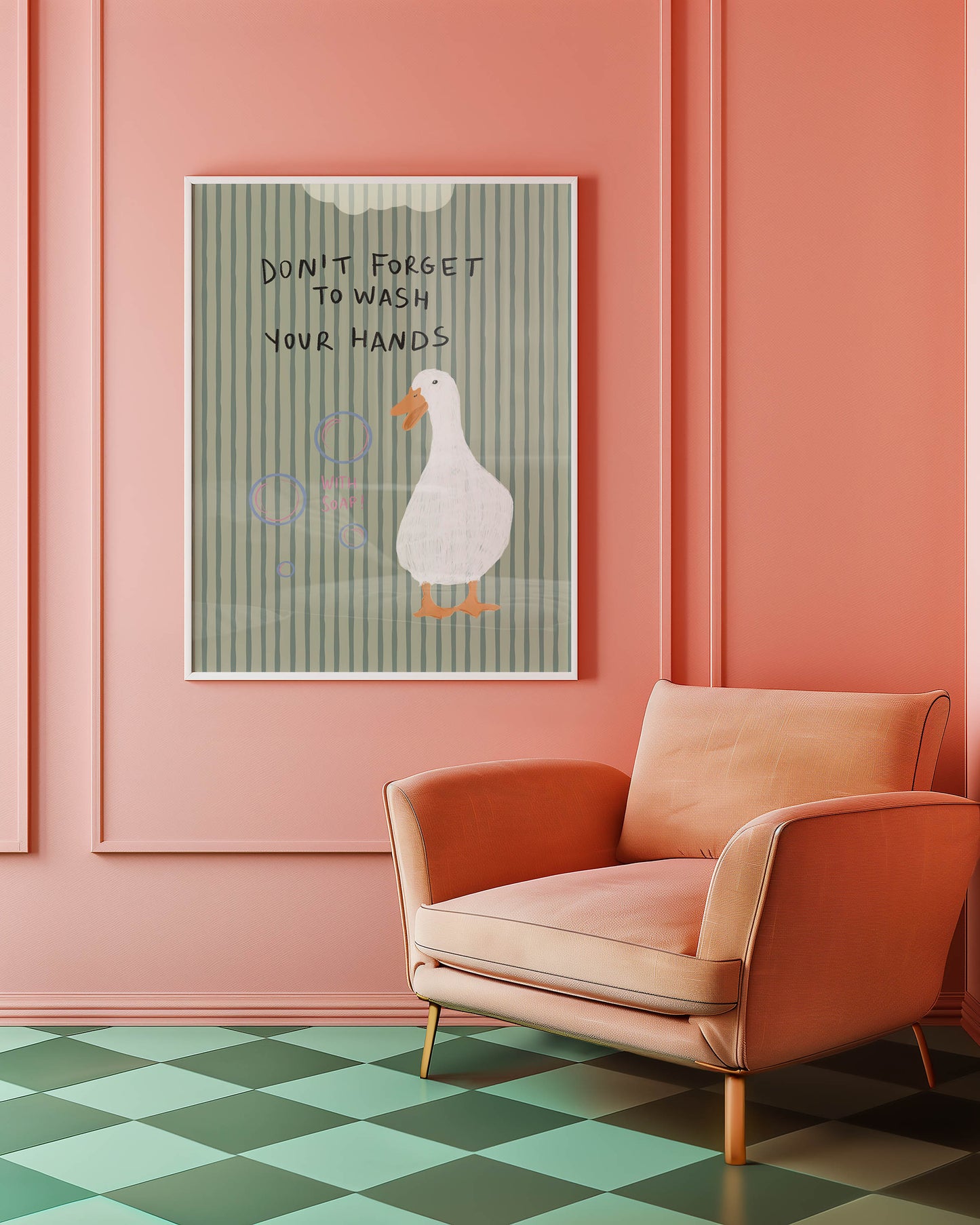 Don’t Forget to Wash Your Hands Duck Print