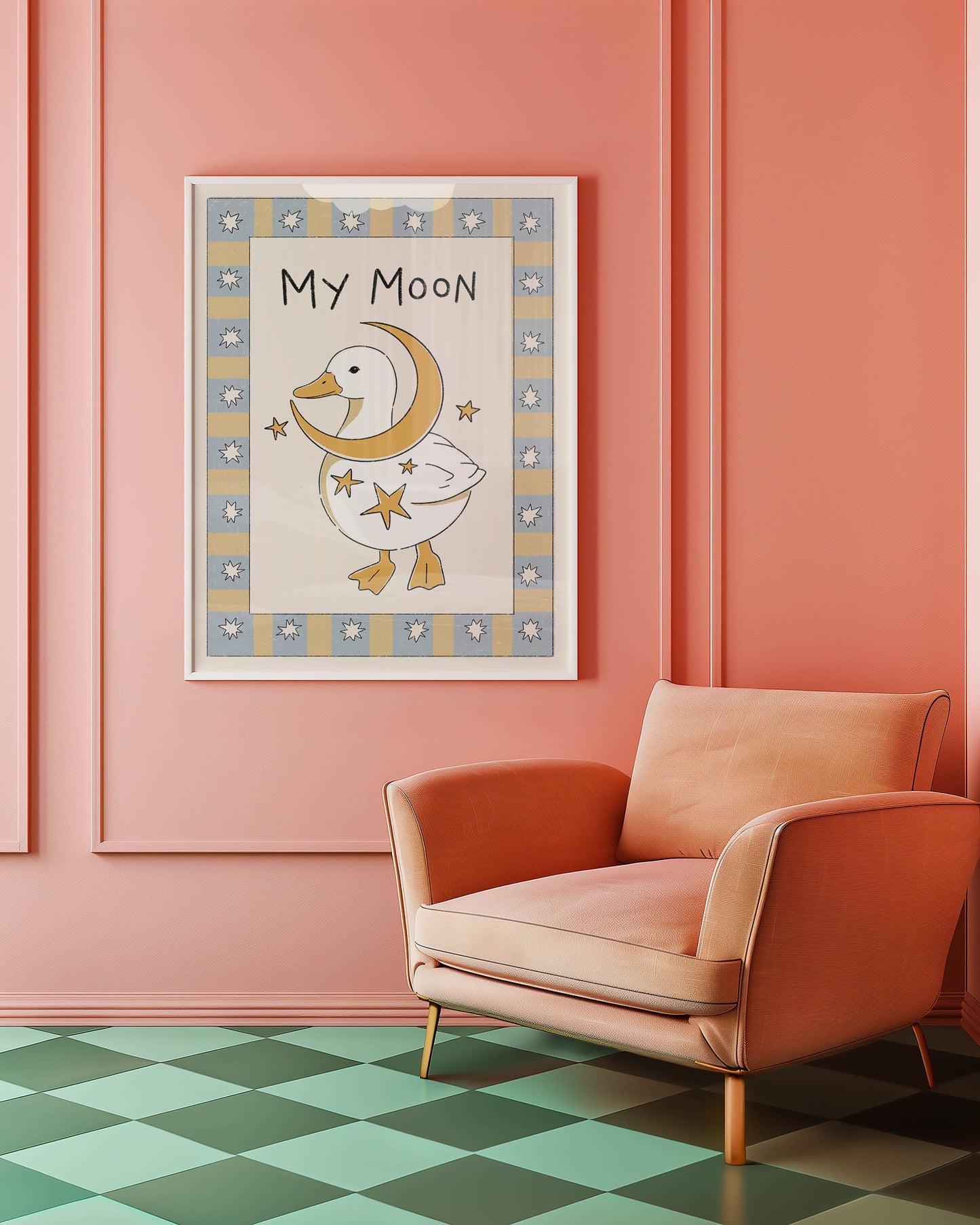 My Moon Duck Nursery Print