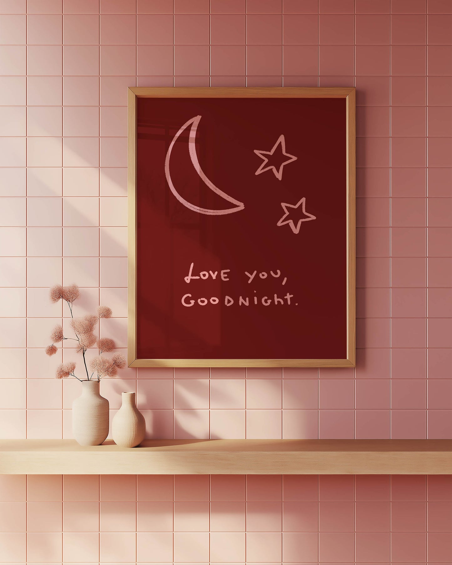Love You, Goodnight Typography Print