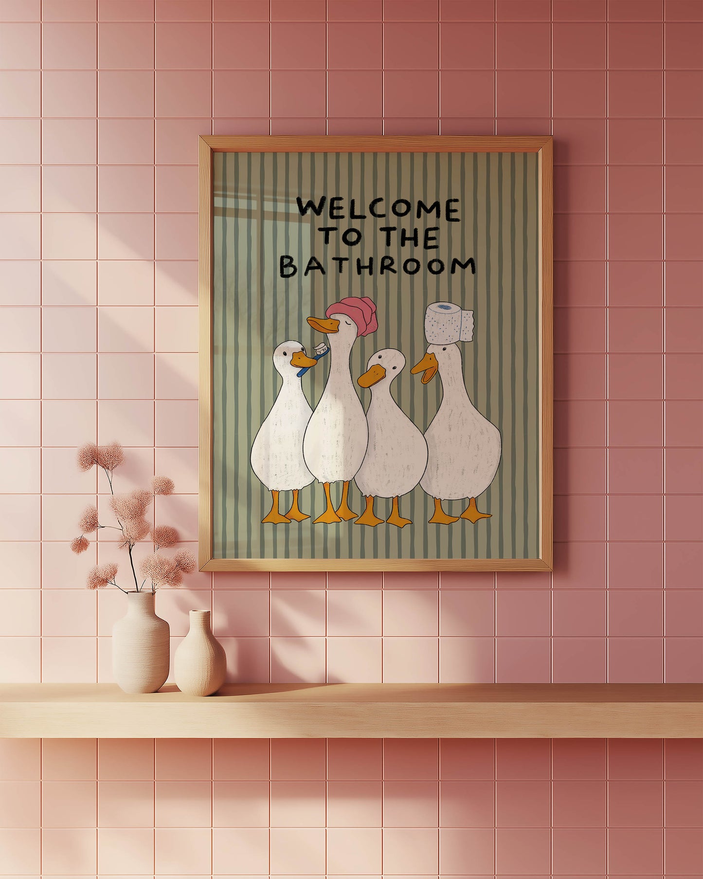 Welcome to the Bathroom Goose Print