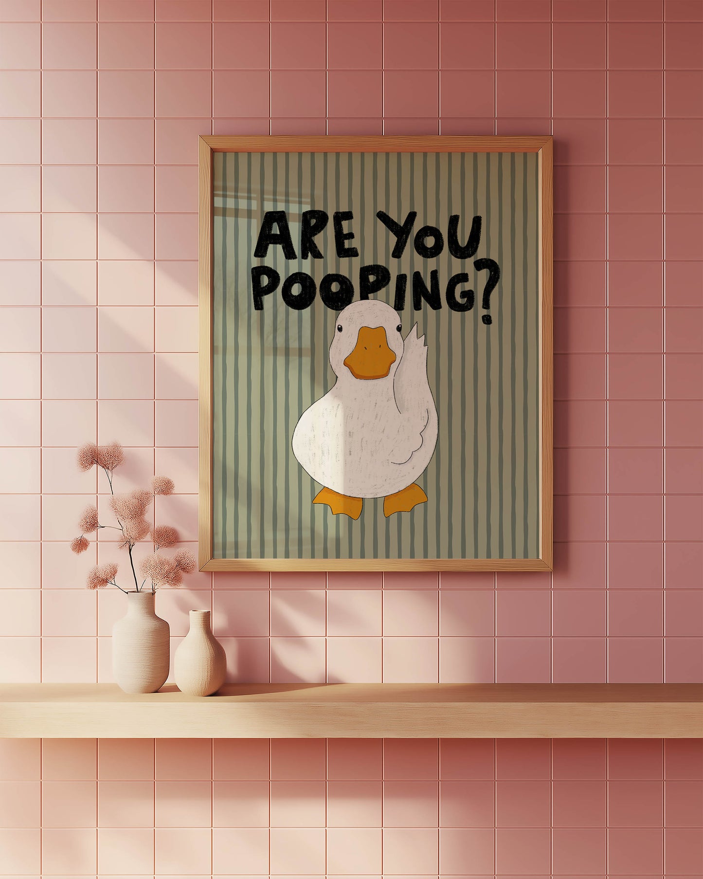 Are You Pooping? Funny Duck Bathroom Print