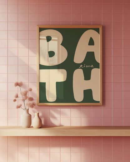 Bath Time Retro Bathroom Print