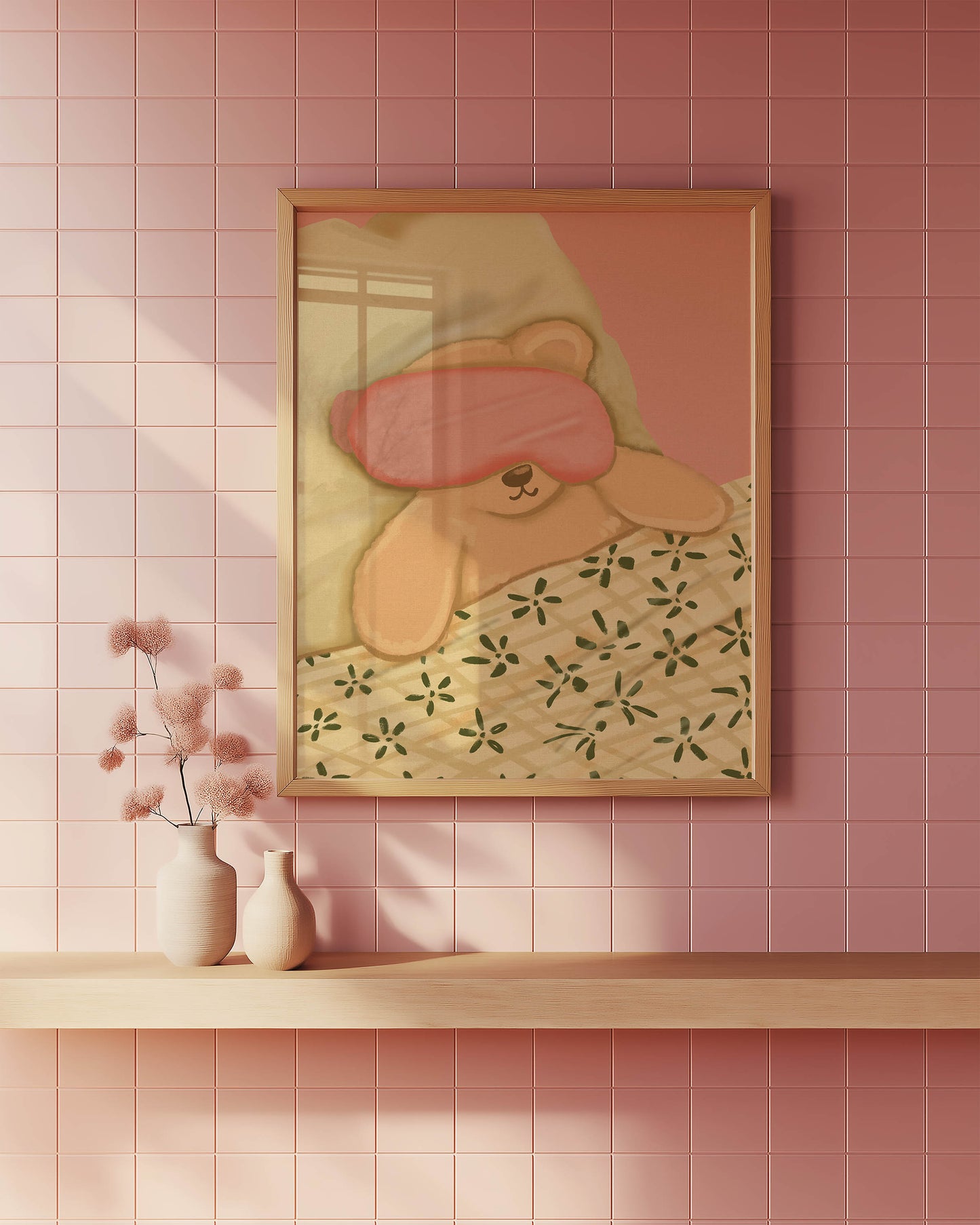 Sleepy Teddy Bear Print